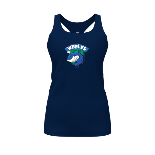 [CUS-DFW-RCBK-PER-NVY-FYS-LOGO1] Racerback Tank Top (Female Youth S, Navy, Logo 1)