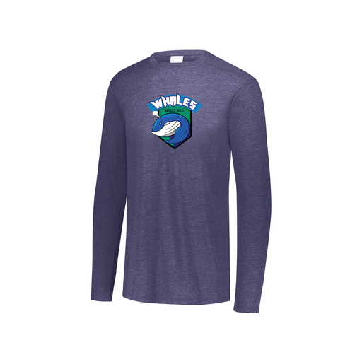 [3076.72N.S-LOGO1] Youth LS Ultra-blend T-Shirt (Youth S, Navy, Logo 1)