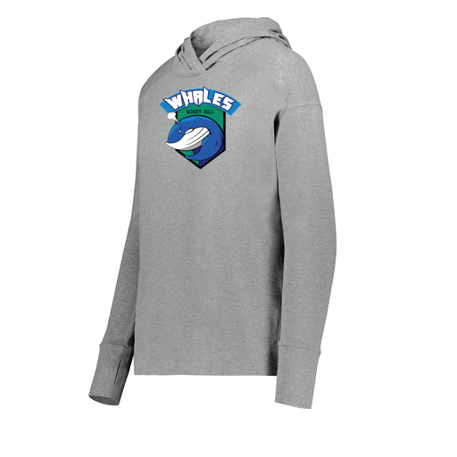 [222798-SIL-FAXS-LOGO1] Ladies Ventura Thin Knit Hoodie (Female Adult XS, Silver, Logo 1)