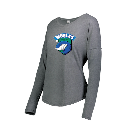 [FTLCUBGY-FAXS-LOGO1] Ladies LS Ultra-blend T-Shirt (Female Adult XS, Gray, Logo 1)